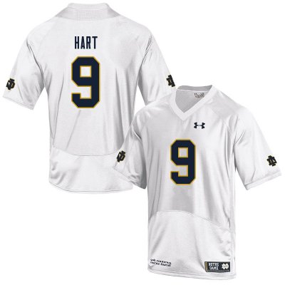 Notre Dame Fighting Irish Men's Cam Hart #9 White Under Armour Authentic Stitched College NCAA Football Jersey DOH0899WD